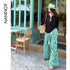 Ladies Wide Leg Stripes Long Trousers